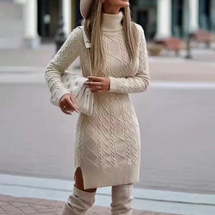 BUY 1 GET 2 - Knitted sweater dress with turtleneck