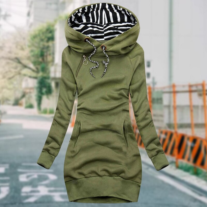 Women's warm oversized long sweatshirt